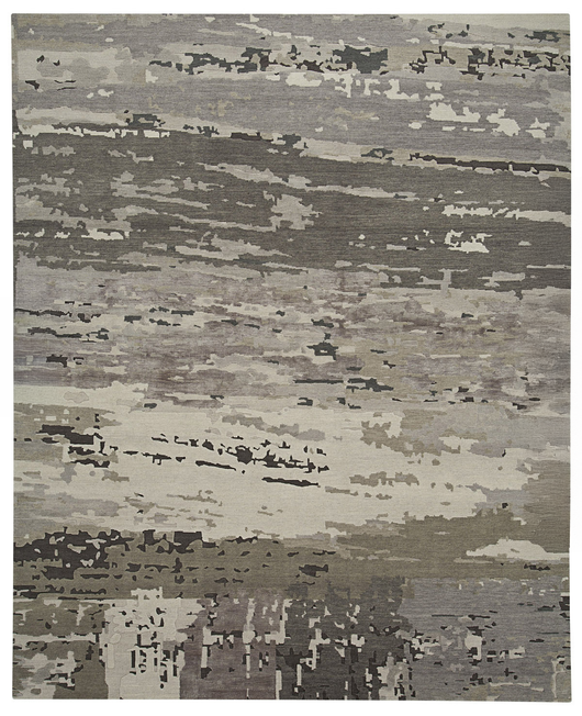 Contemporary Abstract Wool Rug — Brown 9' x 12'