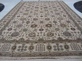 Ivory and Teal Floral Rug