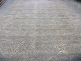 Charcoal High Low Geometric Design Rug