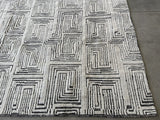 Cream and Charcoal Maze Area Rug