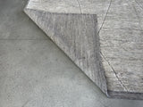 Grey Crossed Lines Wool Area Rug