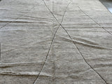 Grey Crossed Lines Wool Area Rug