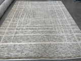 Ivory and Charcoal Geometric Design Area Rug
