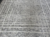 Ivory and Charcoal Geometric Design Area Rug