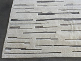 Cream and Grey Contemporary Wool Area Rug