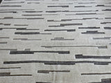 Cream and Grey Contemporary Wool Area Rug