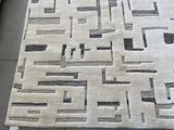 Cream and Grey Contemporary Wool Area Rug