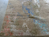 Taupe "Erased" Abstract Area Rug