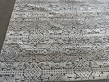 Cream and Charcoal Cut and Loop Area Rug