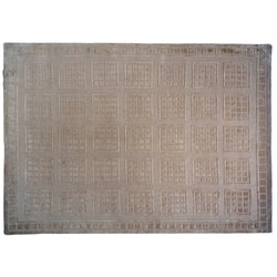 Windowpanes Cut and Loop Tibetan Design Rug