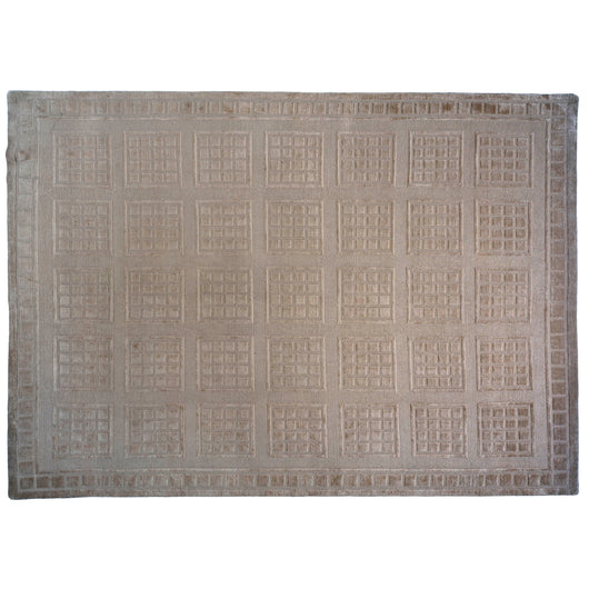 Windowpanes Cut and Loop Tibetan Design Rug