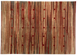 Red Stripe Tibetan Design Area Rug