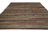 Red Stripe Tibetan Design Area Rug