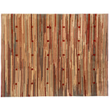 Red Stripe Tibetan Design Area Rug
