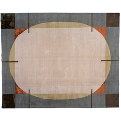 Contemporary Shapes Wool and Silk Area Rug