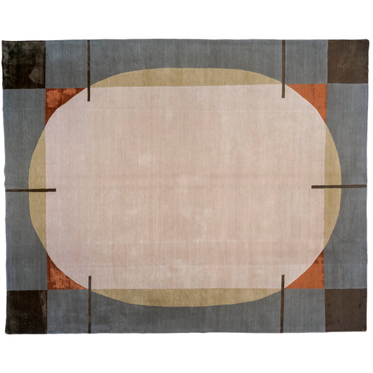Contemporary Shapes Wool and Silk Area Rug