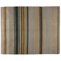 Earth Tones Tibetan Design Stripe Rug