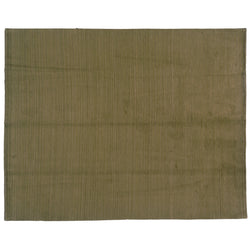 Green, Gold and Beige Stripe Wool Area Rug