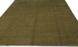 Green, Gold and Beige Stripe Wool Area Rug