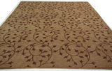 Brown Floral Tracery Area Rug