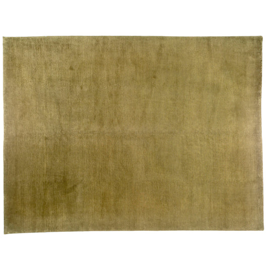 Green Ribbed Wool Area Rug