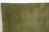 Green Ribbed Wool Area Rug