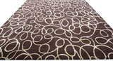 Brown and Cream Swirls Area Rug