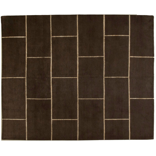 Chocolate Brick Wool and Silk Rug