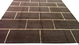 Chocolate Brick Wool and Silk Rug