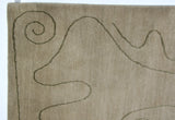 Abstract Doodle Beige and Green Area Rug