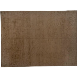 Abstract Doodle Beige and Green Area Rug