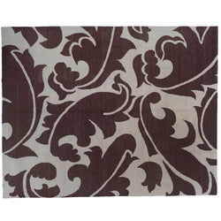 Chocolate and Cream Contemporary Area Rug