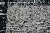 Grunge Black and Silver Area Rug