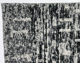 Grunge Black and Silver Area Rug