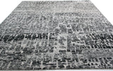 Grunge Black and Silver Area Rug