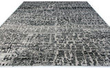 Grunge Black and Silver Area Rug
