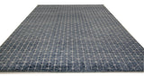 Blue All-Over Design Contemporary Rug