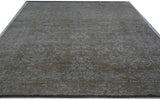 Contemporary Hi-Low Rug in Taupe and Teal