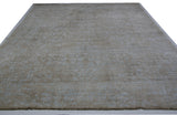 Contemporary Hi-Low Rug in Taupe and Teal