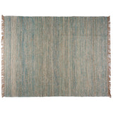 Blue, Brown and Ivory Contemporary Hemp Rug