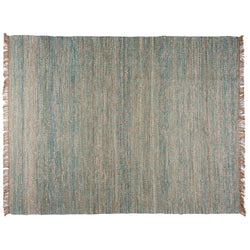 Blue, Brown and Ivory Contemporary Hemp Rug