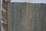 Blue, Brown and Ivory Contemporary Hemp Rug