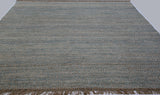 Blue, Brown and Ivory Contemporary Hemp Rug