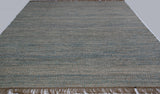 Blue, Brown and Ivory Contemporary Hemp Rug