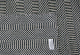 Stripes and Checks Area Rug in Steel and Grey