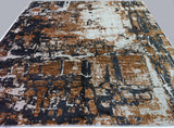 Caramel, Charcoal and Ivory Abstract Area Rug