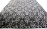 Charcoal and Silver Damask Design Area Rug