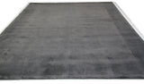 Window Design Dark Grey Wool Area Rug