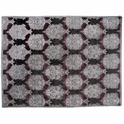Gray and Silver Damask Rug
