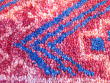 Red and Blue Folk Art Style Area Rug